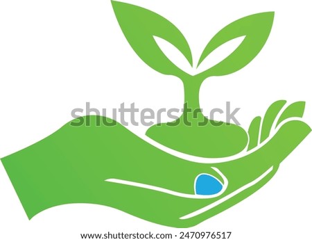 Seedling tree logo design. Pot Plant logo design vector icon. Tree plantation logo design template images. Green Tree gardening. Tree logo vector icon