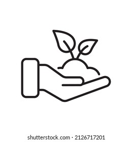 Seedling Vector Outline Icon Design illustration. Agriculture and Farming Symbol on White background EPS 10 File