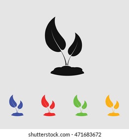 Seedling vector silhouette. Simple icon