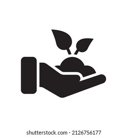 Seedling Vector Solid Icon Design illustration. Agriculture and Farming Symbol on White background EPS 10 File