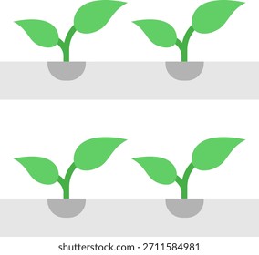 Seedlings Growing in Soil Flat Icon