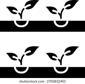 Seedlings Growing in Soil Icon
