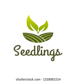 Seedlings nature logo design concept