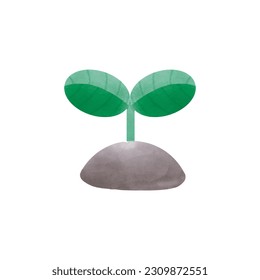 seedlings watercolor emotion element ,world environment day, save the world, earth day, on white background vecter illustration