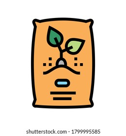 vector de icono de color de la bolsa de semillas. señal de la bolsa de semillas. ilustración de símbolo aislado
