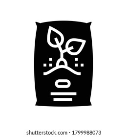seeds bag glyph icon vector. seeds bag sign. isolated contour symbol black illustration