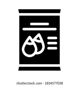 vector de icono de glifo de bolsa de semillas. señal de la bolsa de semillas. símbolo de contorno aislado ilustración negra