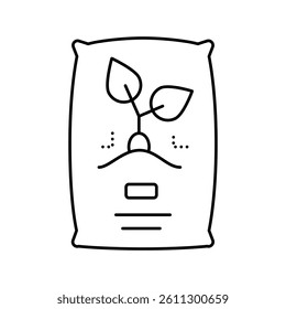 seeds bag line icon vector. seeds bag sign. isolated contour symbol black illustration