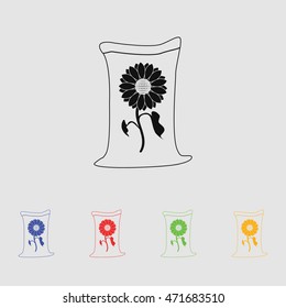 seeds bag vector silhouette simple icon