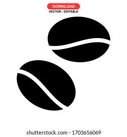 seeds coffee icon or logo isolated sign symbol vector illustration - high quality black style vector icons

