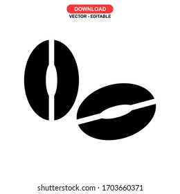seeds coffee icon or logo isolated sign symbol vector illustration - high quality black style vector icons
