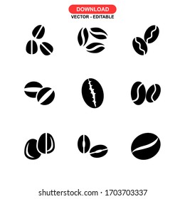 seeds coffee icon or logo isolated sign symbol vector illustration - Collection of high quality black style vector icons
