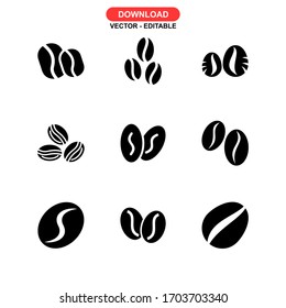 seeds coffee icon or logo isolated sign symbol vector illustration - Collection of high quality black style vector icons
