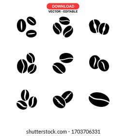 seeds coffee icon or logo isolated sign symbol vector illustration - Collection of high quality black style vector icons
