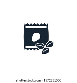 seeds creative icon. filled simple illustration. From gardening icons collection. Isolated seeds sign on white background