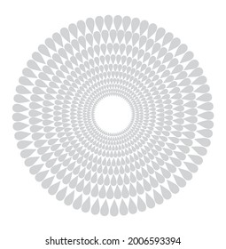 seeds or drops of silver in a circle like a mandala ornament