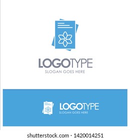 Seeds, File, Flower, Spring Blue Solid Logo with place for tagline