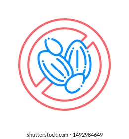 Seeds free line color icon. Allergenic ingredient. Food intolerance. Sign for web page, mobile app, button, logo. Vector isolated button. Editable stroke.