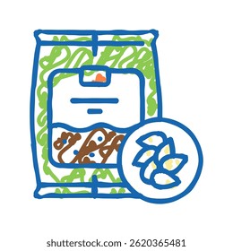 seeds gardening doodle icon sketch vector. seeds gardening sign. isolated symbol illustration