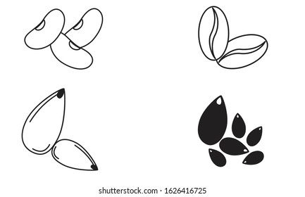  Seeds and Gardening Icons Line draw