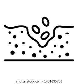 Seeds in the ground icon. Outline seeds in the ground vector icon for web design isolated on white background
