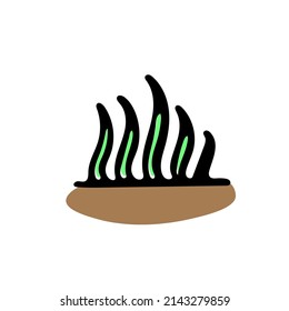 Seeds grow agricultural sketch vector icon. Ranch field, rural countryside. Harvest scarcity concept, industry problems symbol. Hand drawn bio illustration isolated on white.