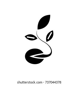 seeds - grow plant icon, vector illustration, black sign on isolated background