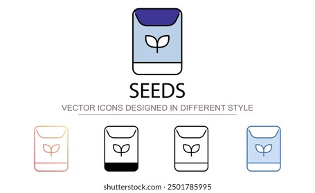 Samen-Symbol-Design mit weißem Hintergrund Stockgrafik
