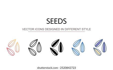 Design de ícone de sementes com ilustração de estoque de fundo branco