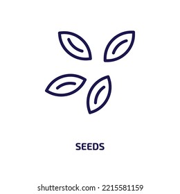 seeds icon from ecology collection. Thin linear seeds, agriculture, plant outline icon isolated on white background. Line vector seeds sign, symbol for web and mobile