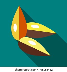 Seeds icon in flat style on a turquoise background