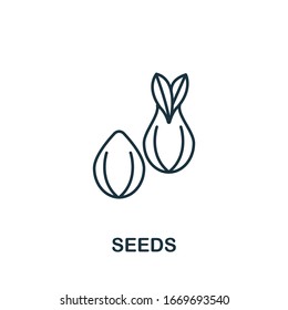 Seeds icon from garden collection. Simple line Seeds icon for templates, web design and infographics