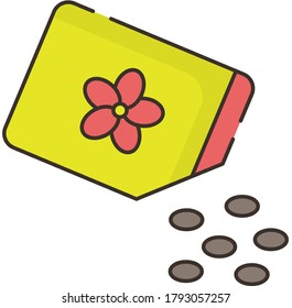 Seeds icon illustration flat design