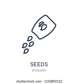 Seeds icon. Seeds linear symbol design from Ecology collection. Simple outline element vector illustration on white background.