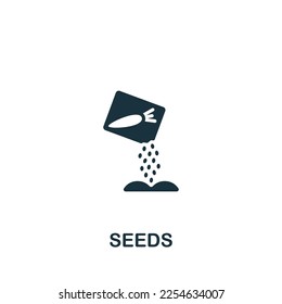 Seeds icon. Monochrome simple sign from agriculture collection. Seeds icon for logo, templates, web design and infographics.