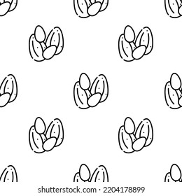 seeds icon pattern. Seamless seeds pattern on white background.