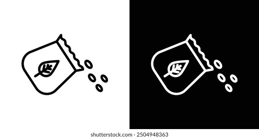 Seeds icon set in black and white stroke.