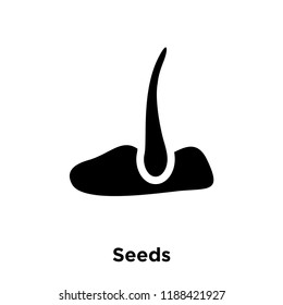 Seeds icon vector isolated on white background, logo concept of Seeds sign on transparent background, filled black symbol