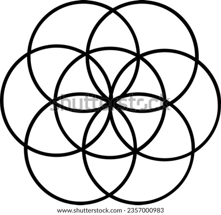 Seeds of life icon, flower of life vector symbol