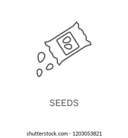 Seeds linear icon. Seeds concept stroke symbol design. Thin graphic elements vector illustration, outline pattern on a white background, eps 10.
