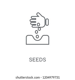 Seeds linear icon. Seeds concept stroke symbol design. Thin graphic elements vector illustration, outline pattern on a white background, eps 10.