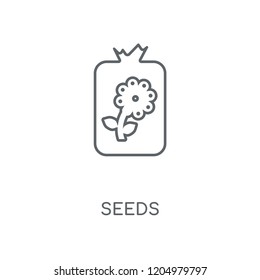 Seeds linear icon. Seeds concept stroke symbol design. Thin graphic elements vector illustration, outline pattern on a white background, eps 10.