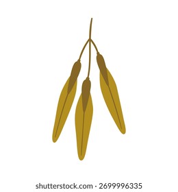 Seeds of maple tree, green color. Vector simple hand-drawn element on a white background for stickers, web design, and postcards