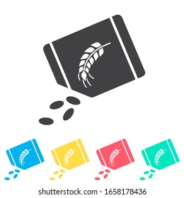 Seeds multicolor conjunto de iconos. Glifo simple, vector plano de iconos de resorte para ui y ux, sitio web o aplicación móvil