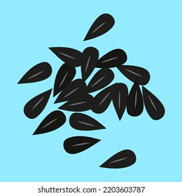 seeds on a blue background