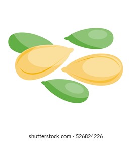 Seeds on a white background. macro