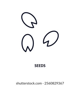 seeds outline icon.  Thin line icon from ecology collection. Editable vector isolated on white background