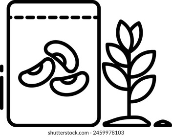 Seeds outline icon vector illustration