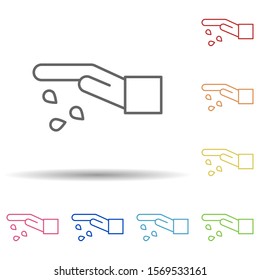 Seeds outline in multi color style icon. Simple thin line, outline vector of ecology icons for ui and ux, website or mobile application