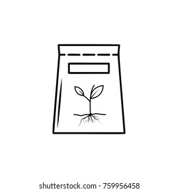seeds in the package icon on white background